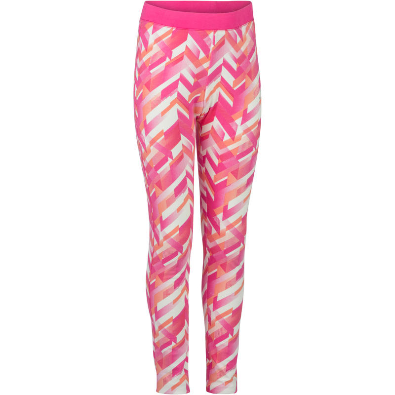 Girls' 500 Gym Leggings - Pink Print Girls' 500 Gym Leggings - Pink Print