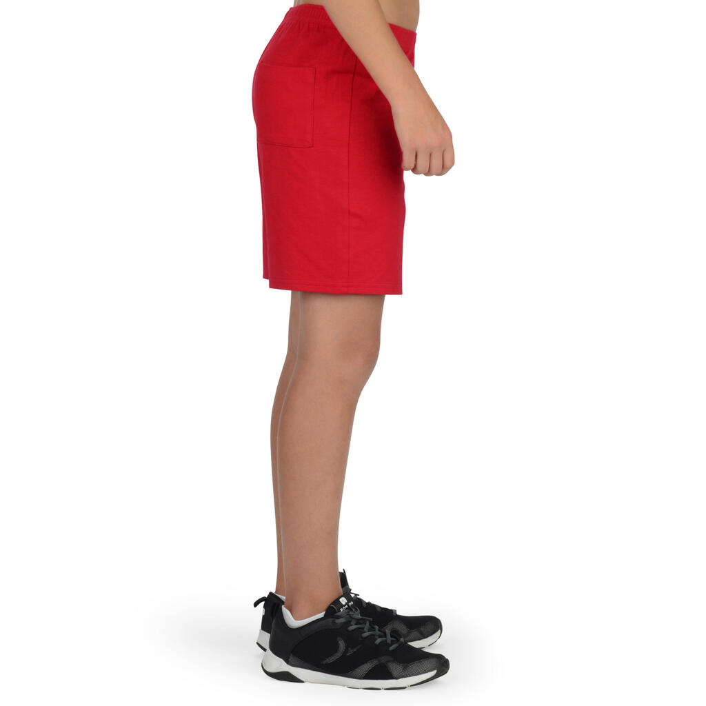 Sporthose kurz 100 Gym Kinder rot