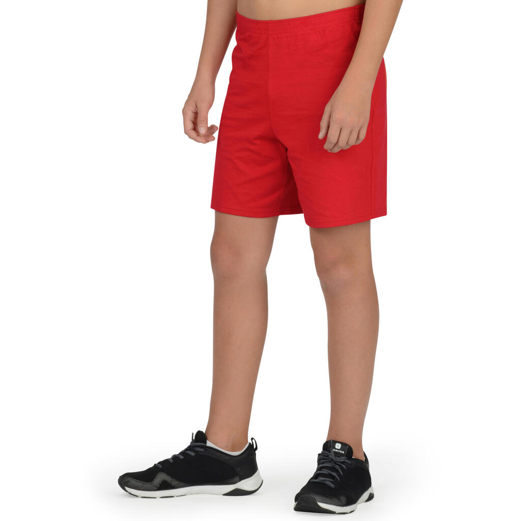 Sporthose kurz 100 Gym Kinder rot