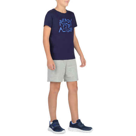 100 Boys' Short-Sleeved Gym T-Shirt - Blue Print