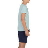 100 Boys' Gym Short-Sleeved T-Shirt - Grey Print