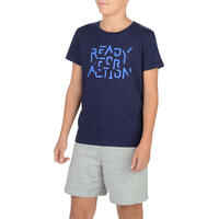 100 Boys' Short-Sleeved Gym T-Shirt - Blue Print