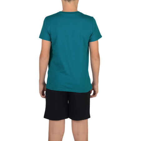 100 Boys' Short-Sleeved Gym T-Shirt - Blue Print