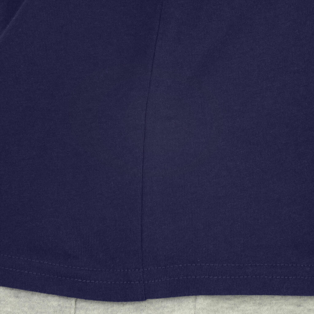 T-Shirt 100 Gym Kinder blau mit Print 