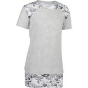 520 Girls' Short-Sleeved Gym T-Shirt - Grey/White