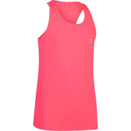 Majica bez rukava za vježbanje S500 za djevojčice ružičasta
