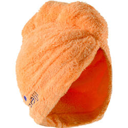 Serviette cheveux orange clair en microfibre douce