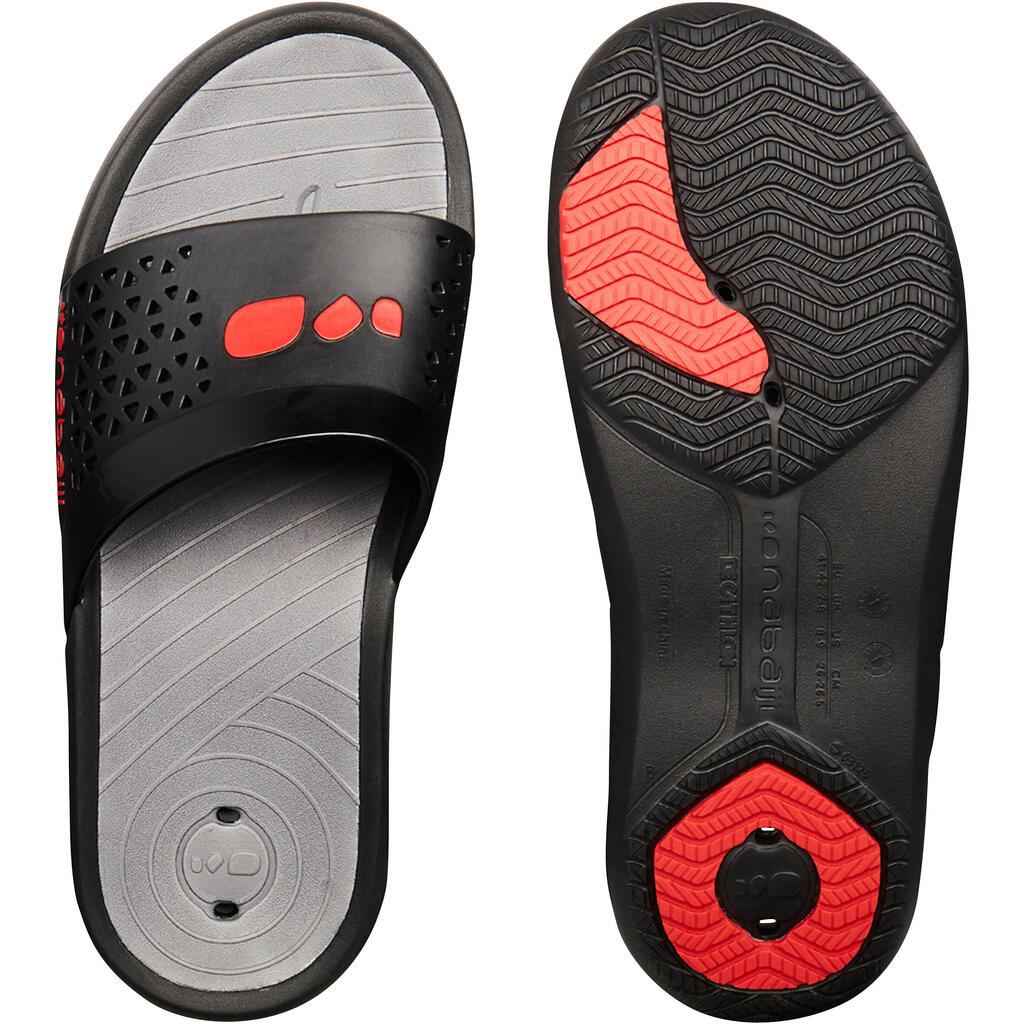 MEN’S SLAP 500 PLUS POOL SANDALS BLACK RED