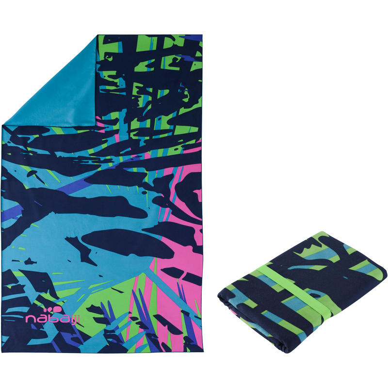Printed Microfibre Towel, L Blue Green Printed Microfibre Towel, L Blue Green