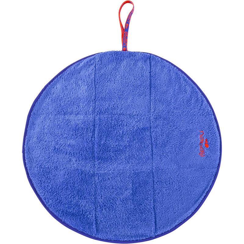 Serviette  pieds bi face en microfibre douce violet foncé diamètre 60 cm