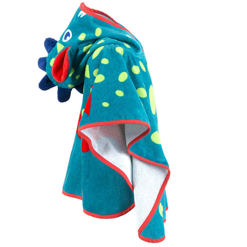 Bade-Poncho mit Kapuze Baby Print Drache blau/grün Bade-Poncho mit Kapuze Baby Print Drache blau/grün