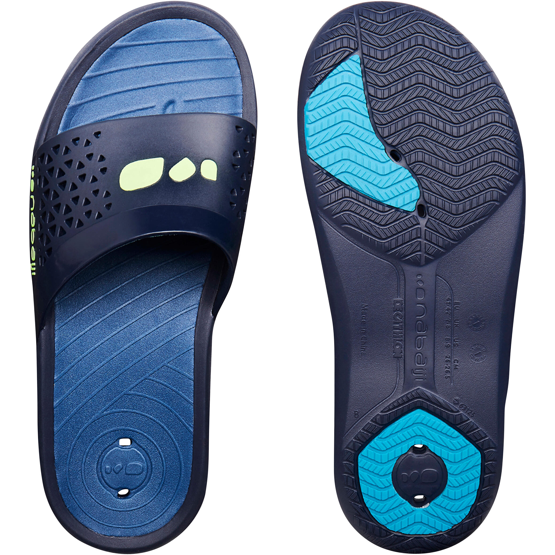 Ciabatte piscina uomo SLAP PLUS azzurre NABAIJI | DECATHLON