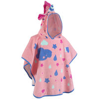 Poncho con capucha natación bebé rosado y estampado Unicornio 