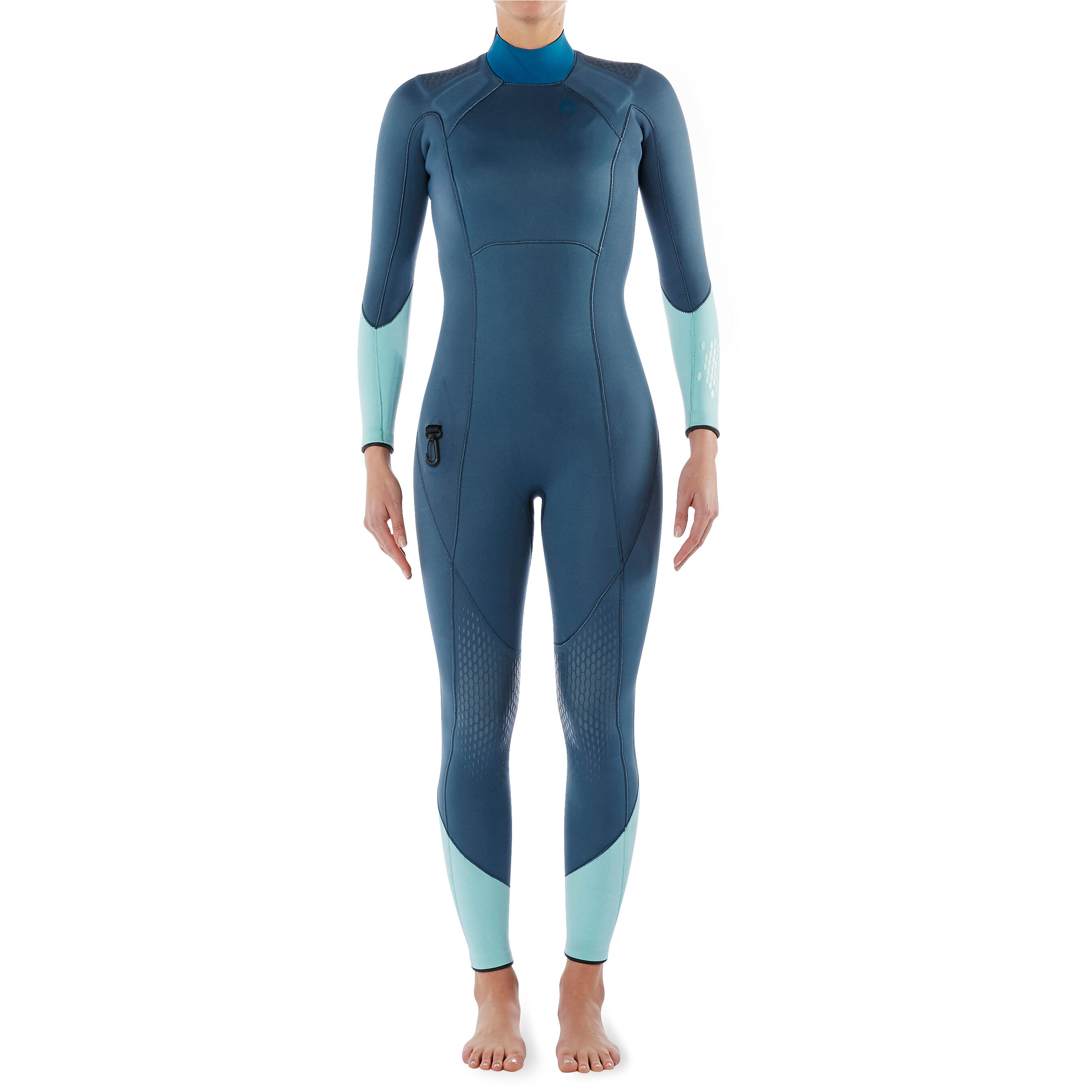 Women's diving wetsuit 3 mm neoprene SCD 900 storm grey and blue 3/14