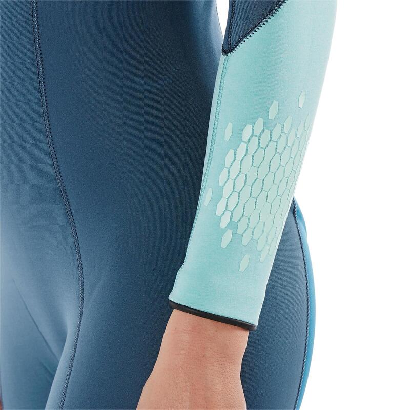 Neoprenanzug Tauchen SCD 500 Neopren 3 mm Damen grau/blau