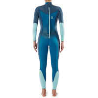 Women's diving wetsuit 3 mm neoprene SCD 900 storm grey and blue