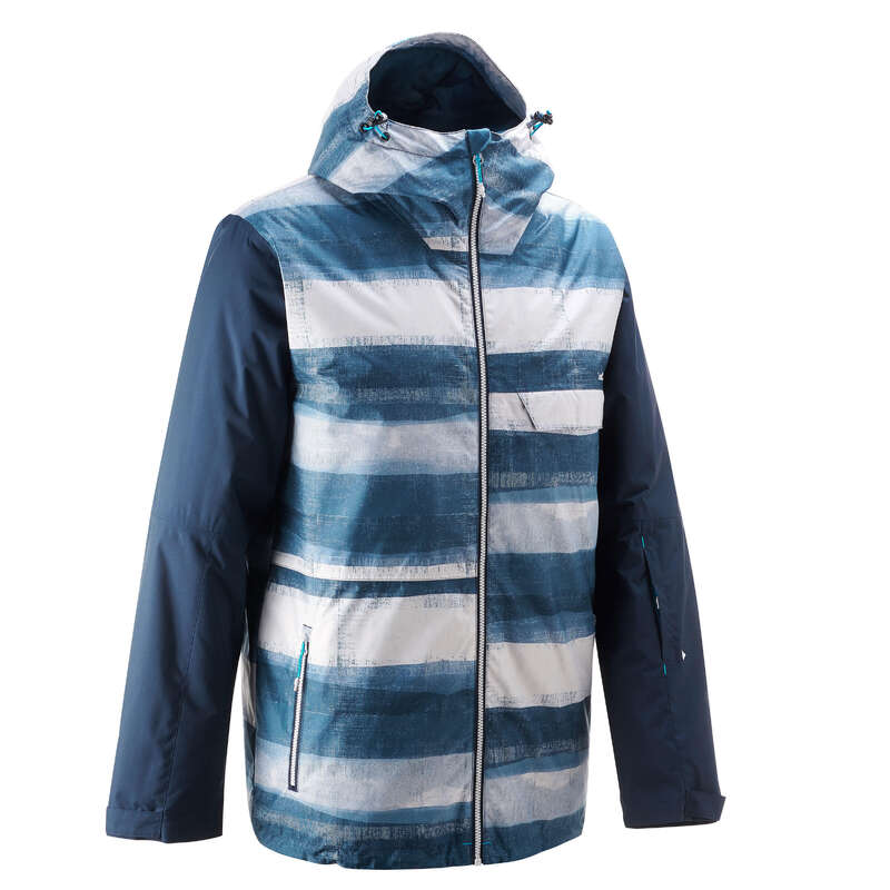 MEN BEGINNER SNOWBOARD EQUIPMENT - SNB JKT 100 Men - Blue Print WEDZE