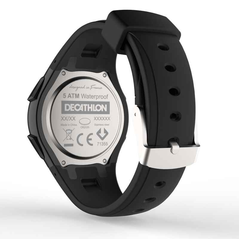 Reloj con cronómetro de Running w500m negro - Decathlon