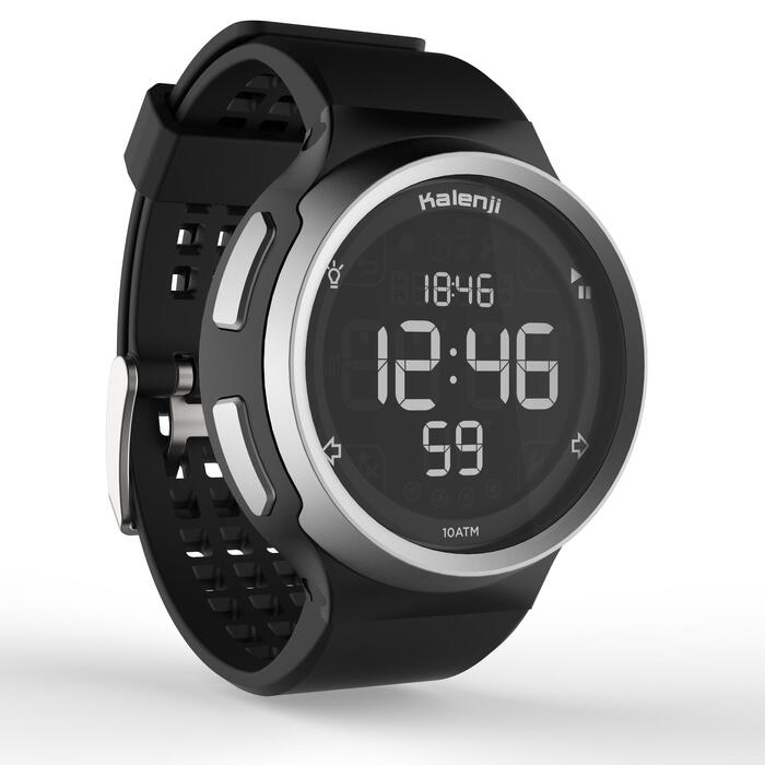 Montre Chronometre De Course A Pied Homme W900 Noire Ecran Reverse Kiprun Decathlon