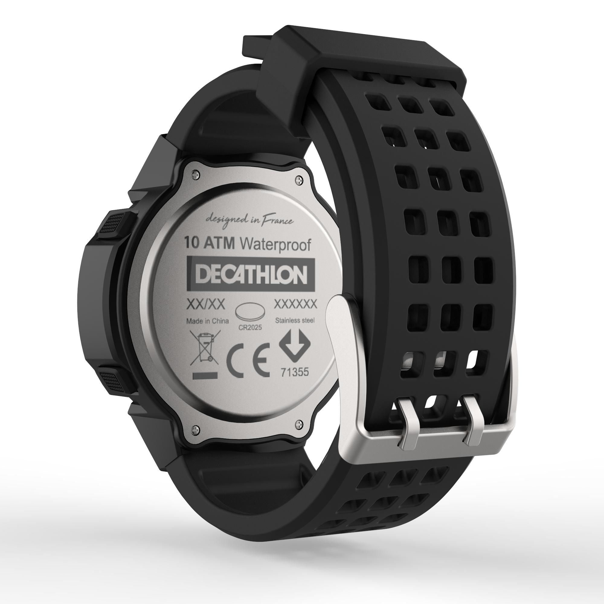 running timer watch shock-resistant black