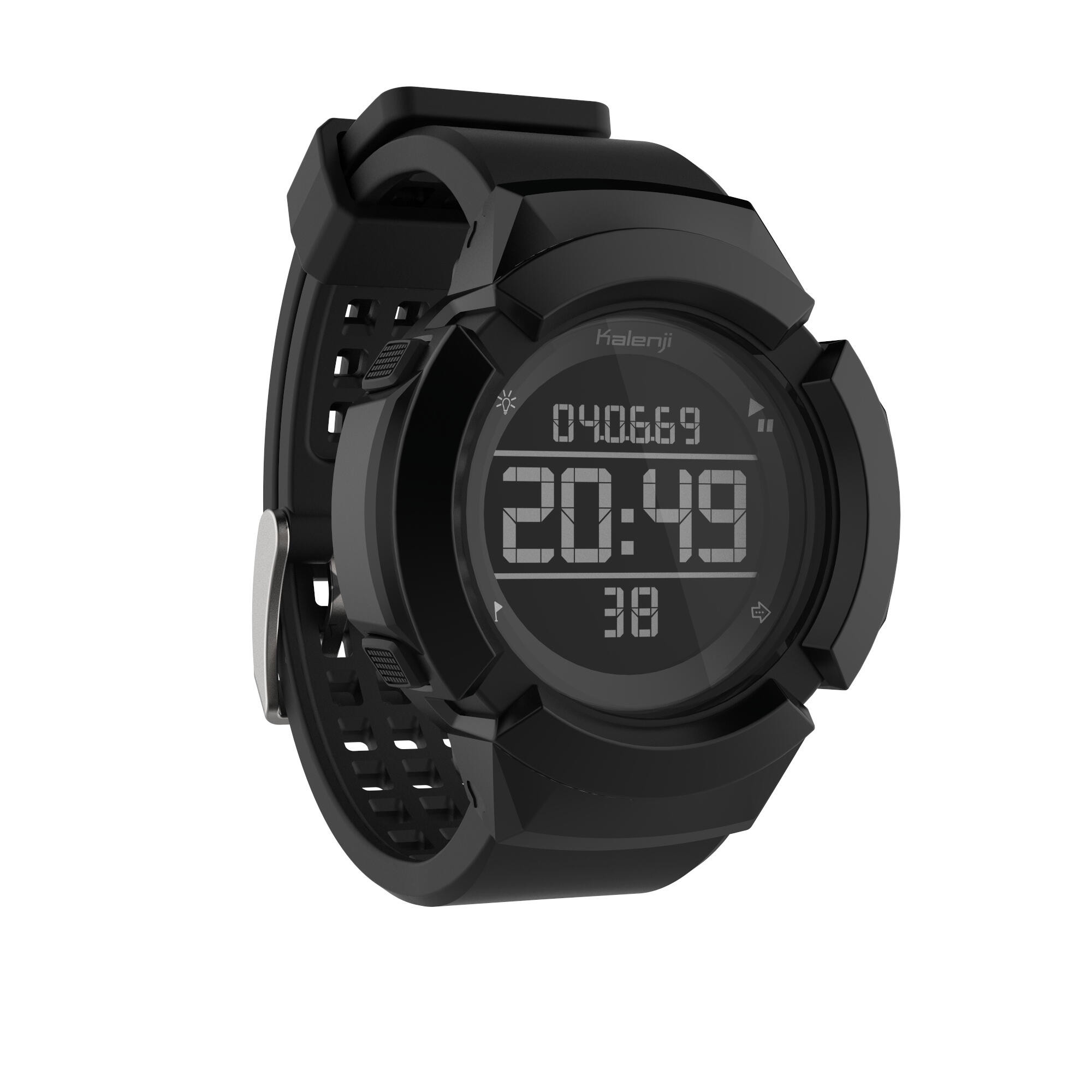 running timer watch shock-resistant black
