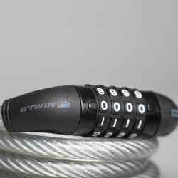Bike Accessories Coil Cable Combination Lock 120 - Grey