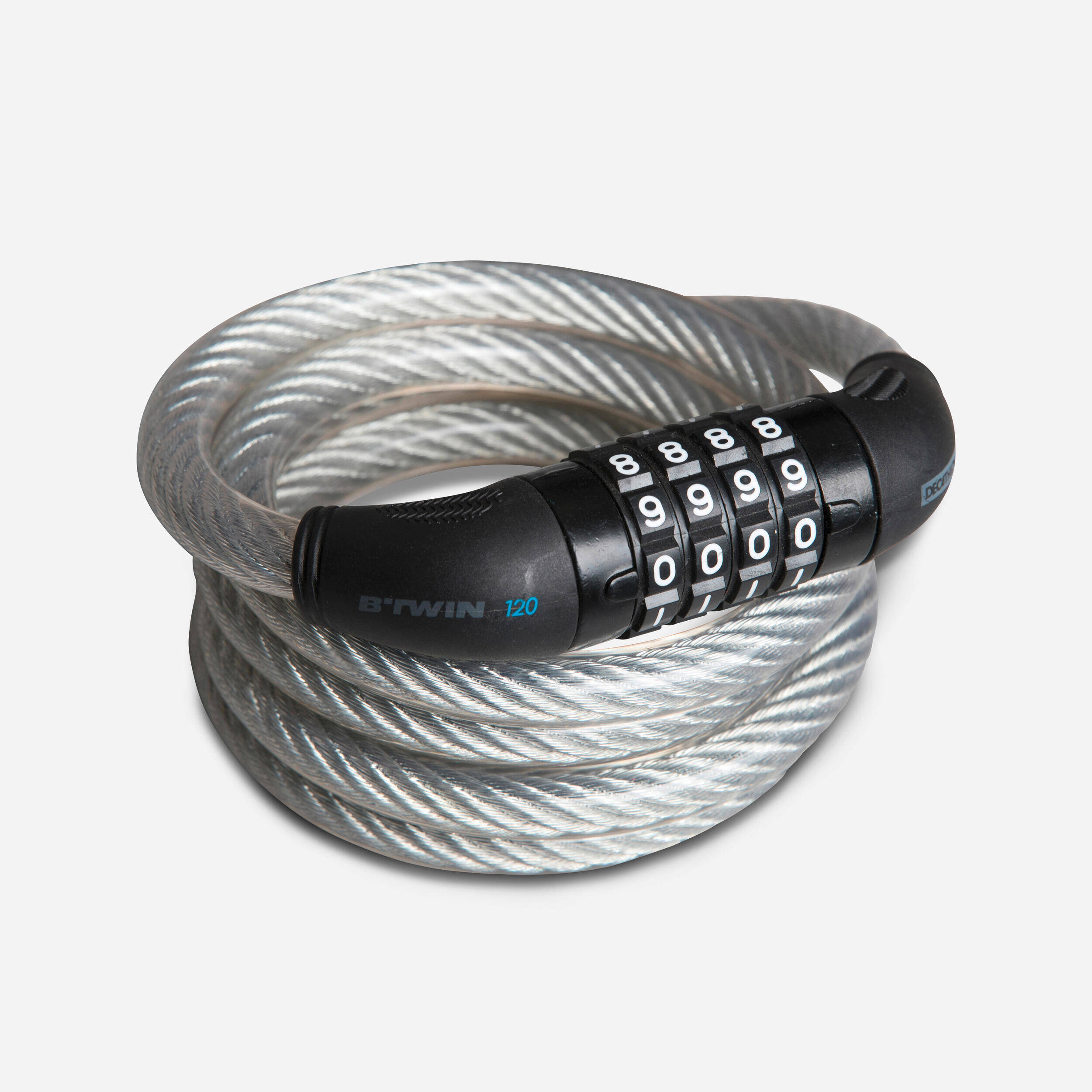 Cycle Lock - Cable 120 with Number - Grey -  1