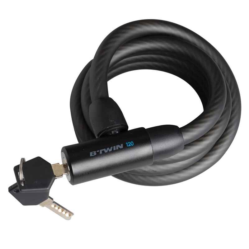 120 Bike Accessories Cable Lock with Key - Decathlon