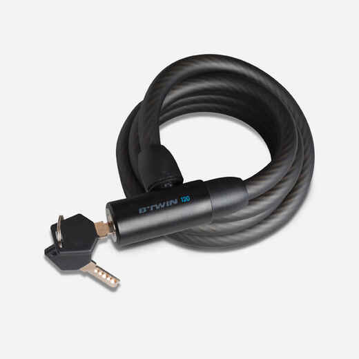 
      Bike Accessories Coil Cable Lock with Key 120 - Black
  