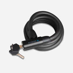 Bike Accessories Coil Cable Lock with Key 120 - Black