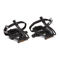 100 Resin Road Bike Pedals with Toe Clips