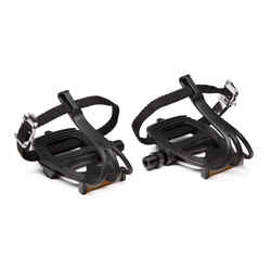 100 Resin Road Bike Pedals with Toe Clips