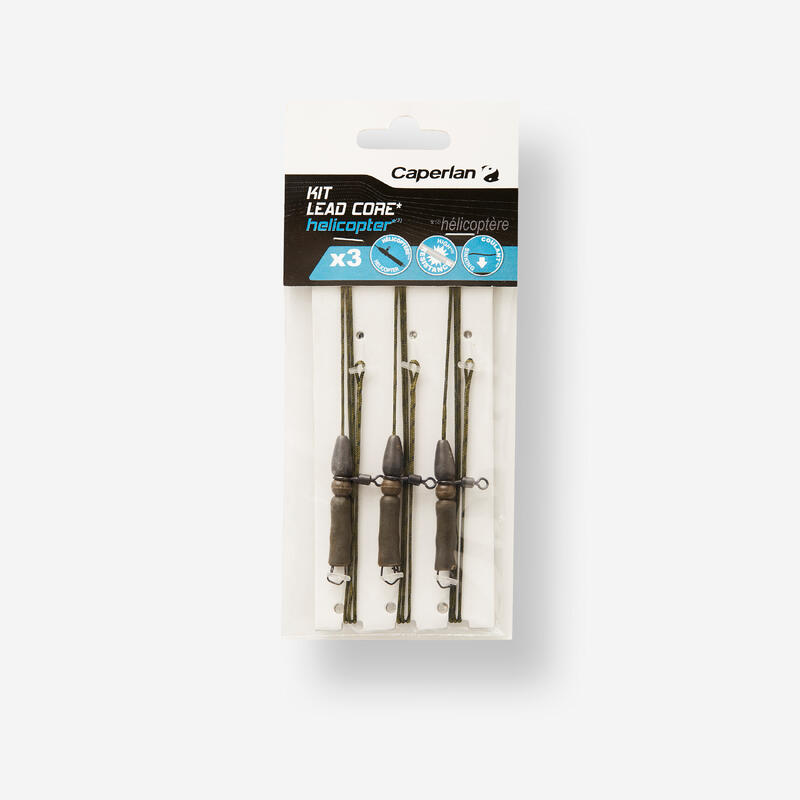 CARP FISHING LEADCORE HELICOPTER RIG KIT OLIVE CAPERLAN Decathlon