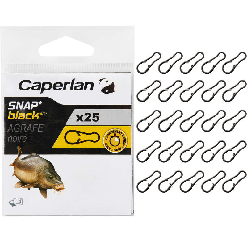 CAPERLAN CARP FISHING SNAP CLIPS BLACK Decathlon