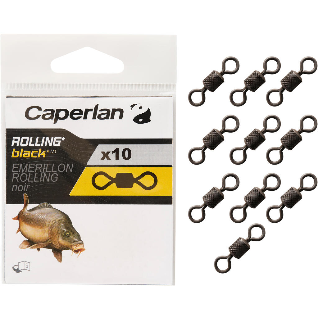 CARP FISHING SWIVEL ROLLING BLACK