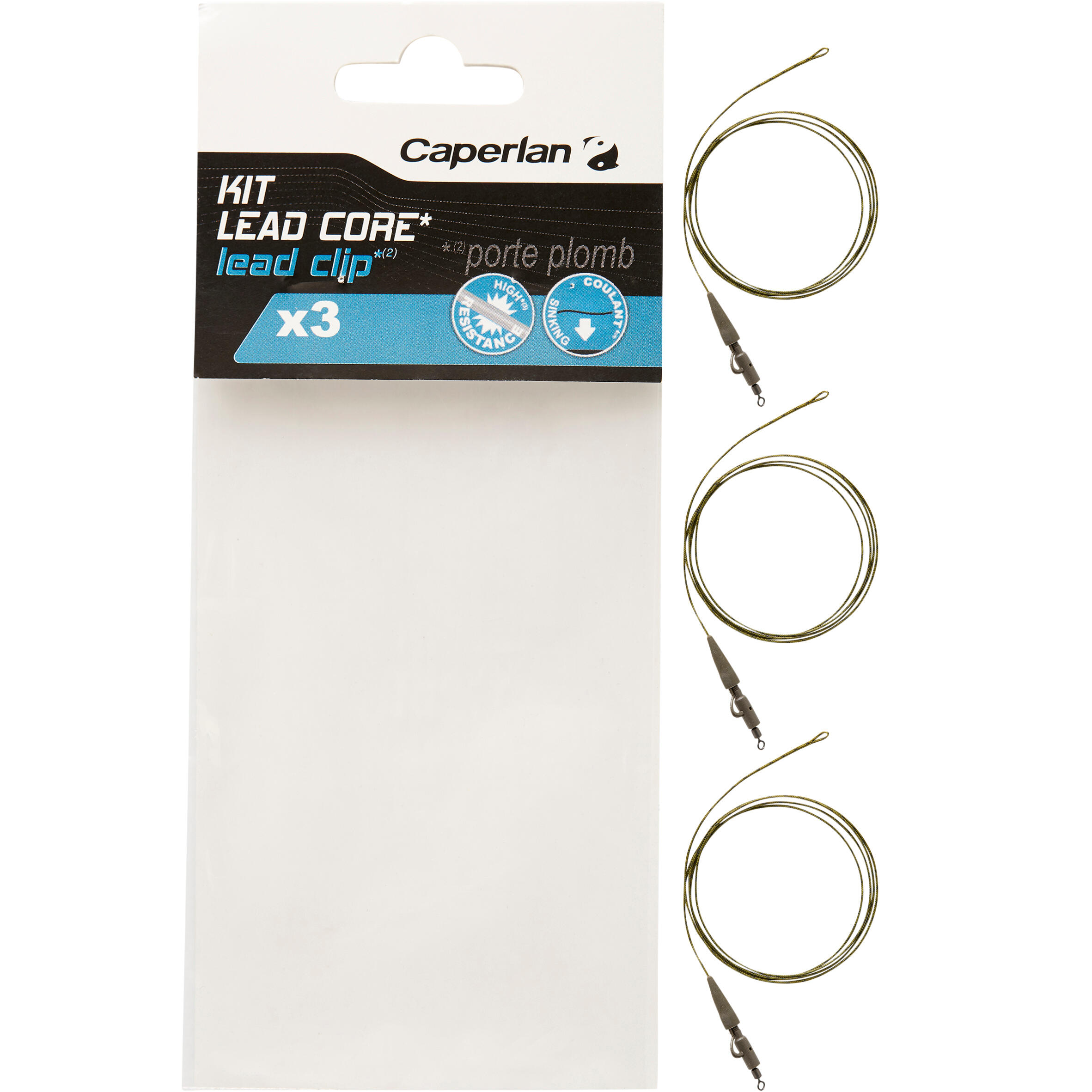 LEAD CORE KIT + LEAD CLIP CARP FISHING ACCESSORIES - CAPERLAN