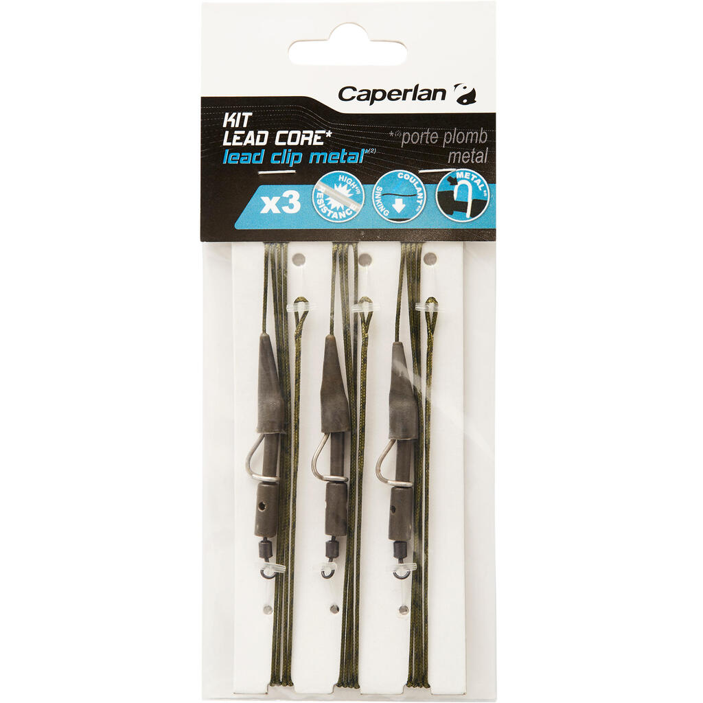 CARP FISHING LEADCORE KIT + LEAD CLIP METAL