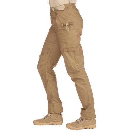 Women's Desert Trekking Trousers DESERT 500 Brown