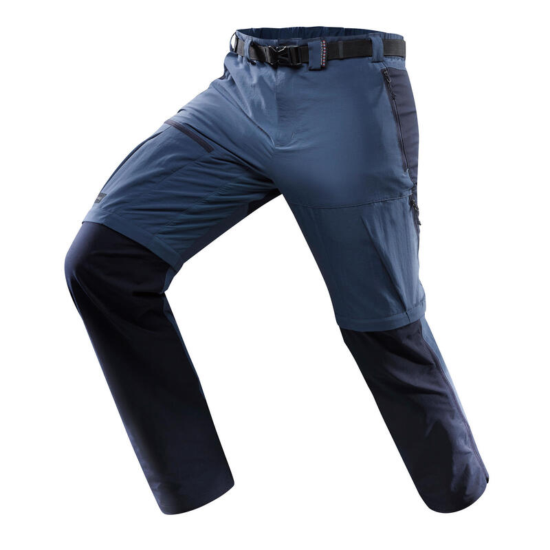 Pantalon modulable trekking montagne TREK500 homme bleu