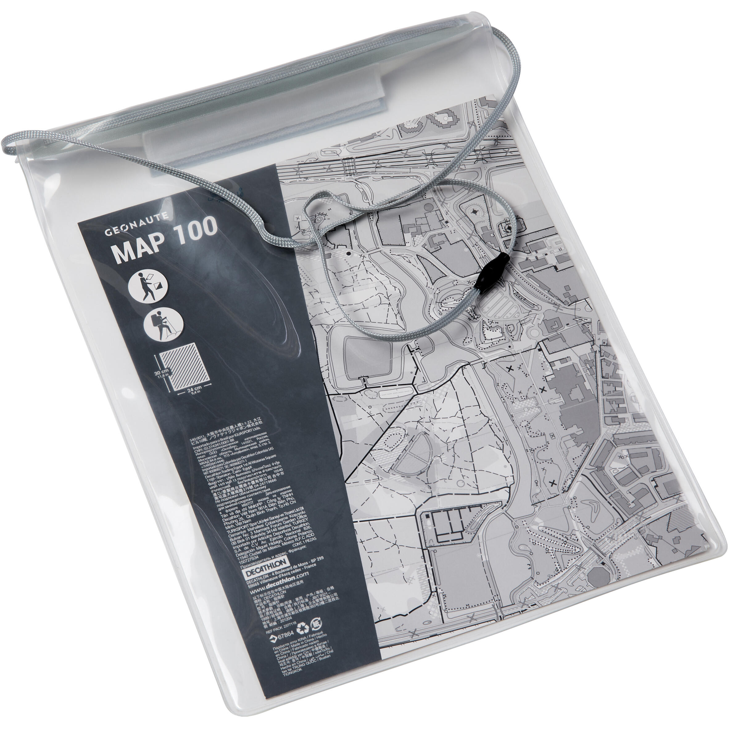 Flexible map holder for hiking and orienteering