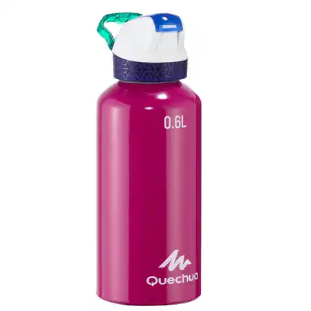 900 0.6 L Aluminium Hiking Bottle with Quick Opening Top and Tube - Purple