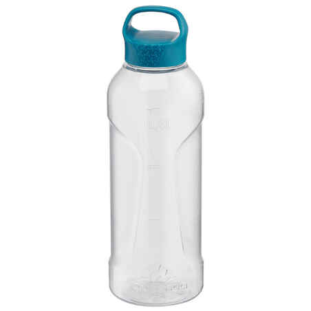Botella cantimplora infantil de plástico bicolor con correa de tela y  tapadera tipo taza / meo-710