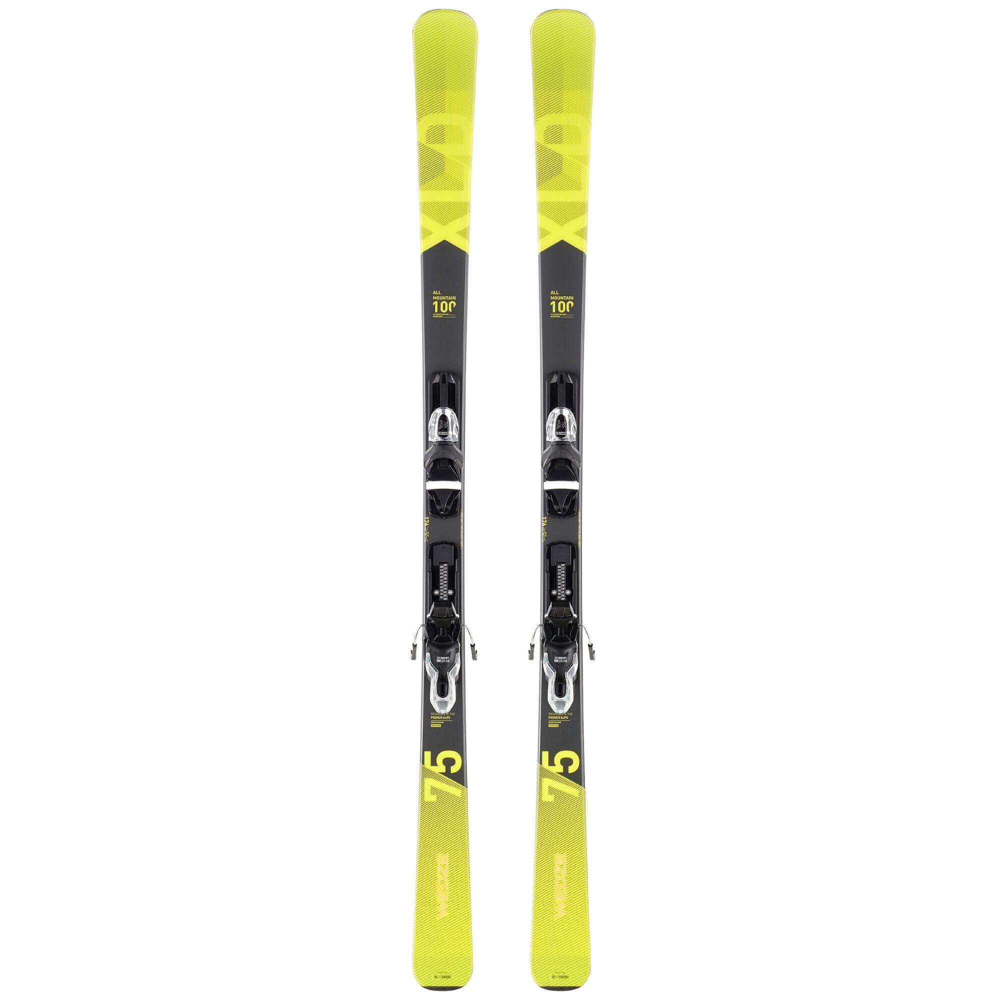 Men's On-Piste Skis with Bindings - Yellow 1/8