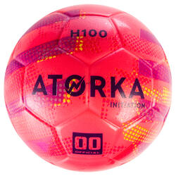 Ballon de handball d'initiation enfant H100 rose / violet