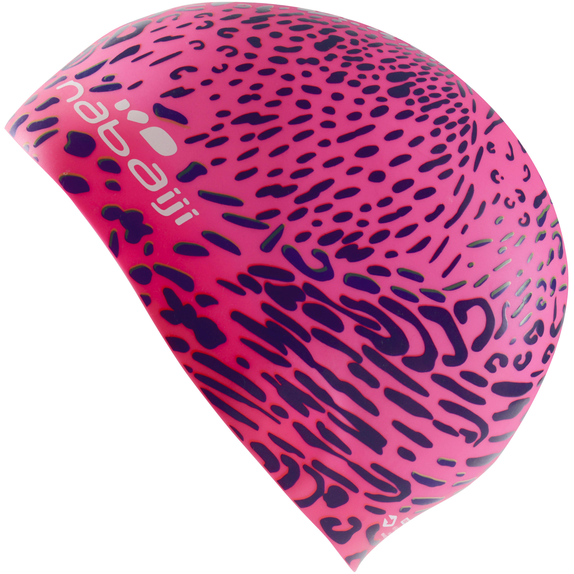 SILICONE PRINT SWIM CAP - LEO PINK 4/4