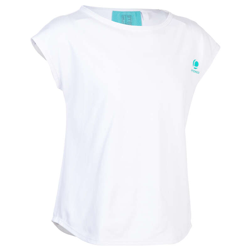JUNIOR WARM APPAREL Tennis - 500 Girls' T-Shirt - White ARTENGO - Tennis Clothes