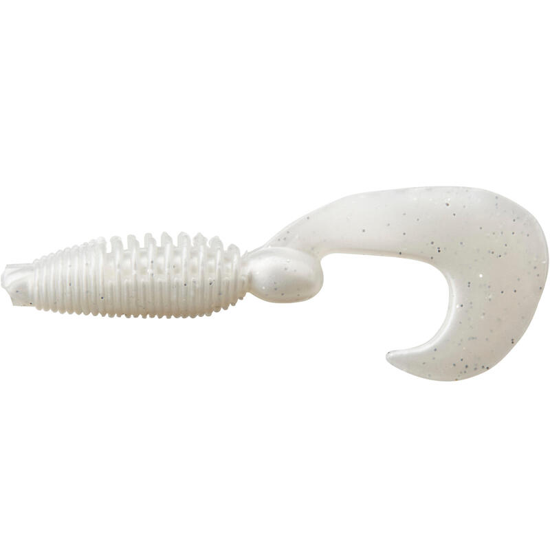 LEURRE SOUPLE PÊCHE AUX LEURRES IWAKI GRUB 60 WHITE NACRE X4