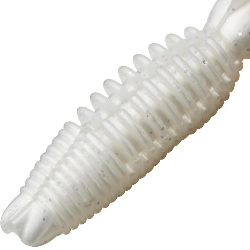 LEURRE SOUPLE PÊCHE AUX LEURRES IWAKI GRUB 60 WHITE NACRE X4