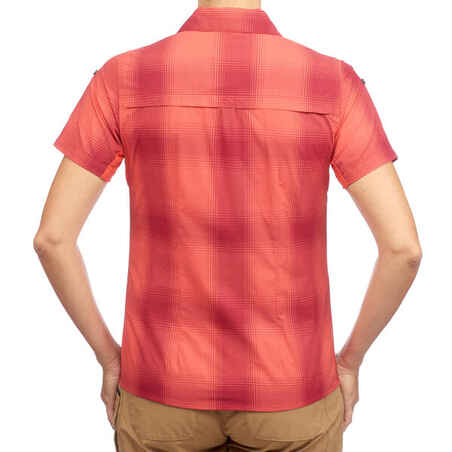 قميص قصير الأكمام للرحلات 100 للسيدات- لون مرجاني