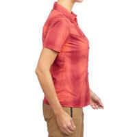 قميص قصير الأكمام للرحلات 100 للسيدات- لون مرجاني